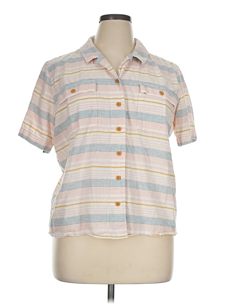 Pre-owned Duluth Trading Co. Short Sleeve Button Down Shirt In Gray