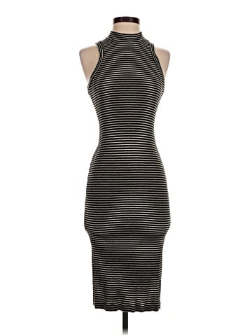 Madewell Ribbed Mockneck Midi Dress in Stripe (view 1)