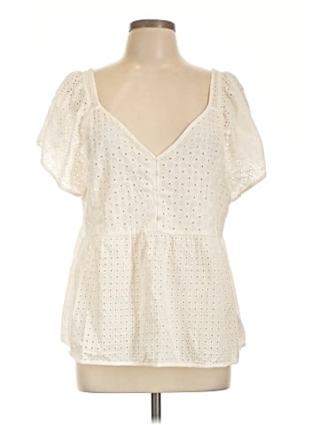 Madewell Patchwork Eyelet Peplum Top (view 1)