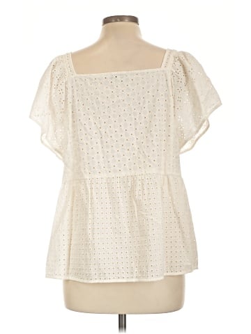 Madewell Patchwork Eyelet Peplum Top (view 2)
