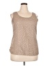 Ann Taylor LOFT 100% Polyester Brown Sleeveless Blouse Size XL - photo 1