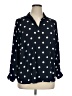 PREMISE 100% Polyester Polka Dots Black Long Sleeve Blouse Size 0X - photo 1