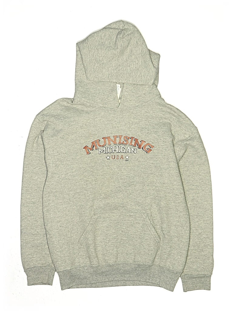 Pre-owned Jerzees Kids' Pullover Hoodie In Gray