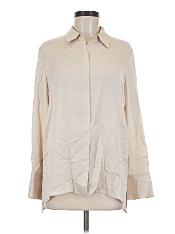 Theory Long Sleeve Silk Top (view 1)