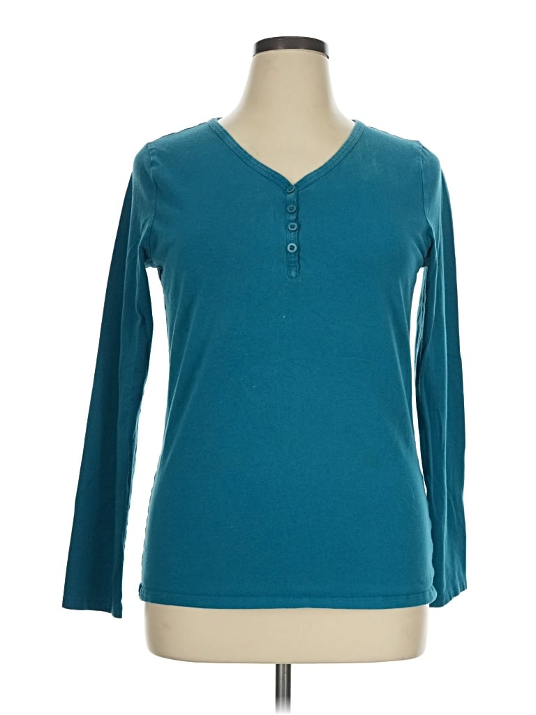 Pre-owned Duluth Trading Co. Long Sleeve Henley Shirt In Teal