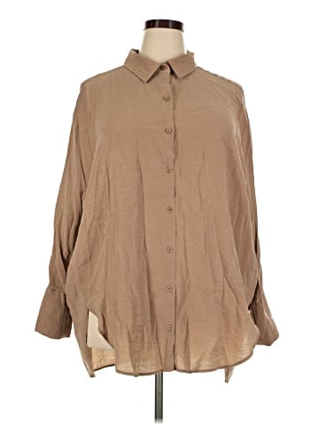 Zara 3/4 Sleeve Button-Down Shirt (view 1)