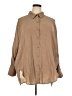 Zara Solid Tan 3/4 Sleeve Button-Down Shirt Size XXL - photo 1