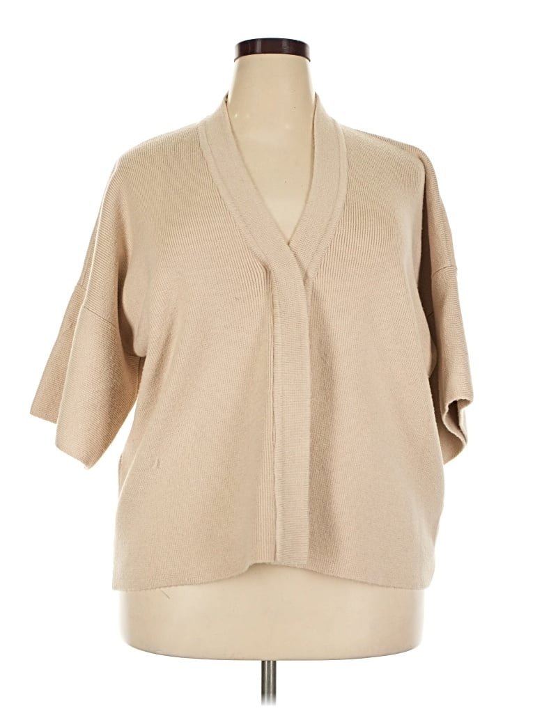 Pre-owned Eloquii Cardigan Sweater In Tan