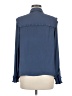 Topshop 100% Polyester Blue Long Sleeve Blouse Size 6 - photo 2