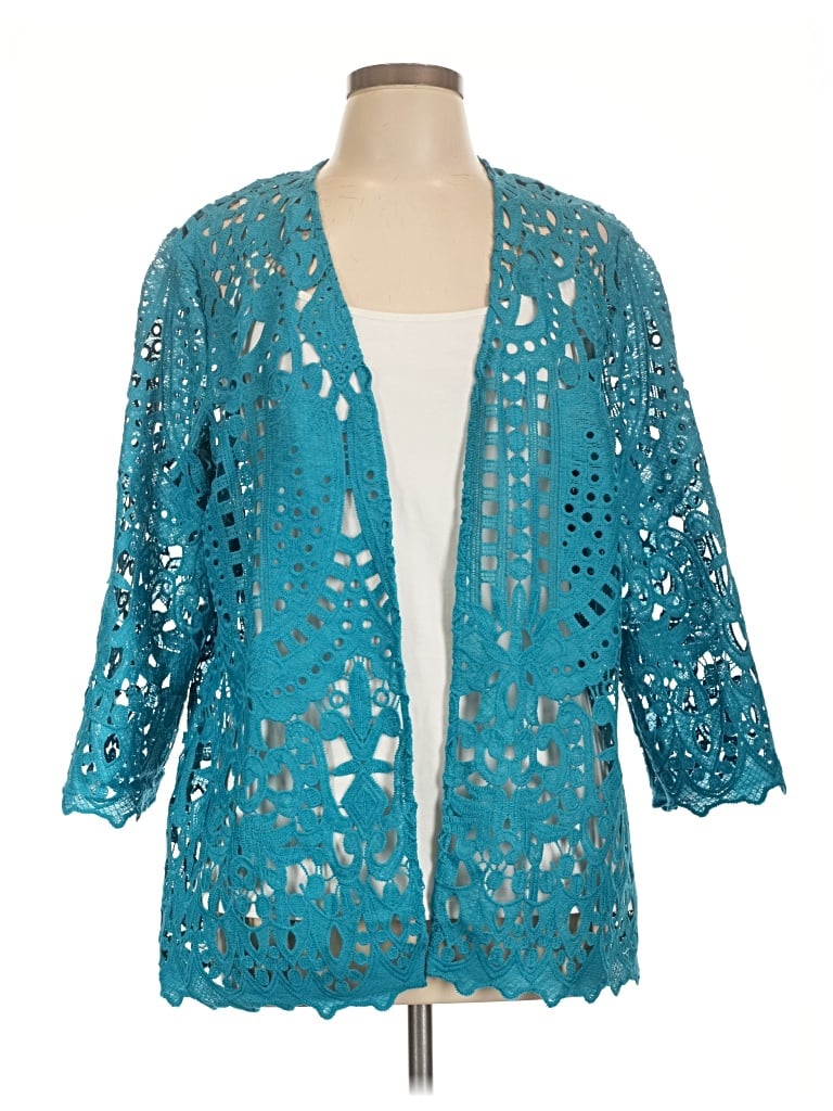 Pre-owned Chico's Kimono In Teal