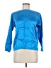 Design Assets 100% Silk Metallic Blue 3/4 Sleeve Top Size 6 - photo 1