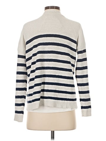 Madewell V-Neck Button-Front Long Cardigan Sweater in Stripe (view 2)