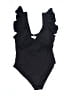 Unbranded Solid Black One Piece Swimsuit Size 3X - photo 2