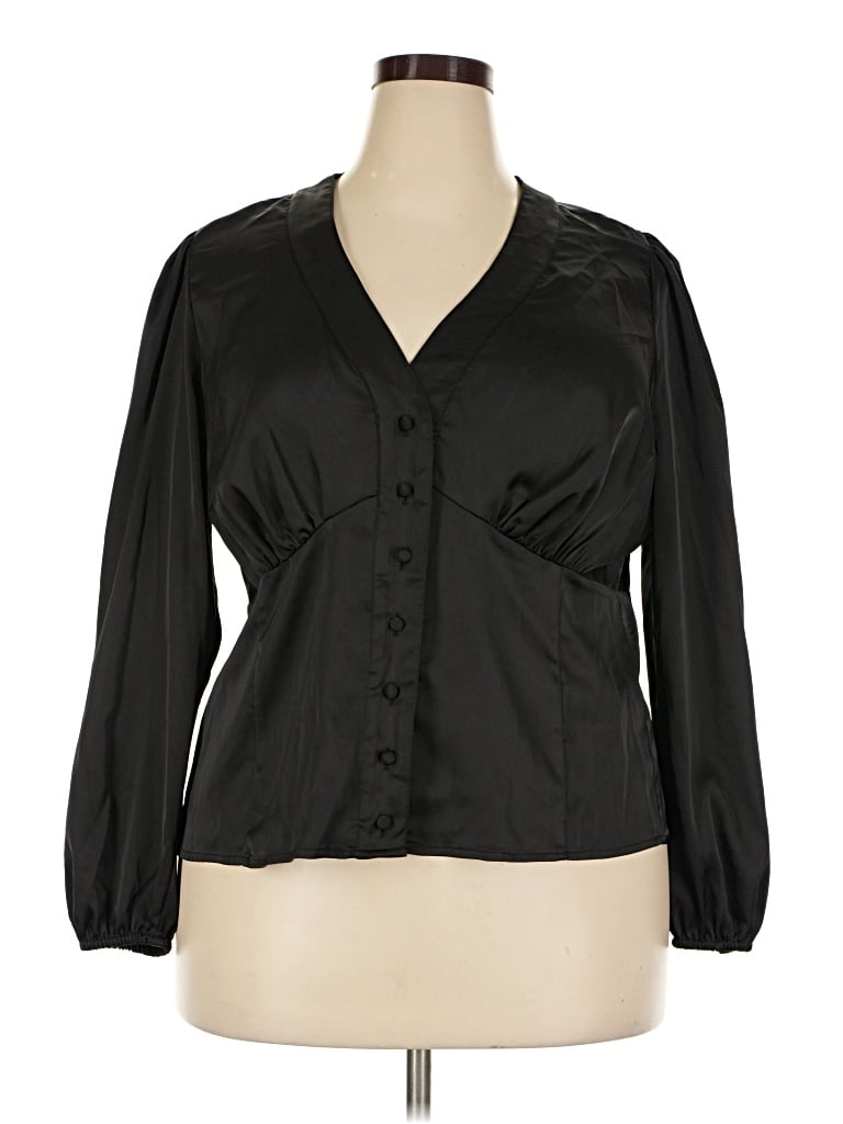 Torrid Long Sleeve Blouse In Black