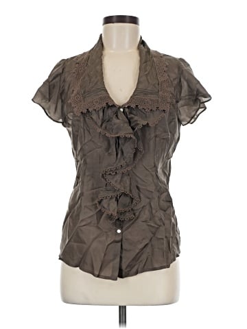 Lucky Brand Short Sleeve Silk Top (view 1)