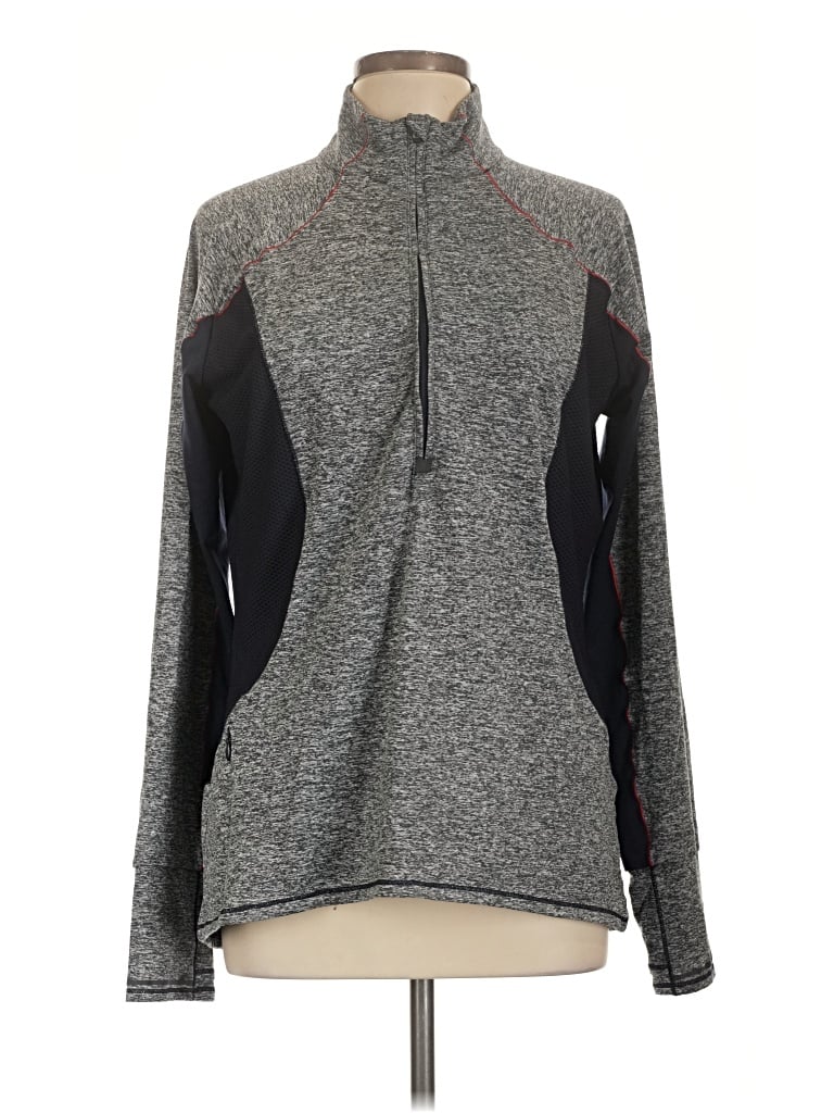 Pre-owned Athleta Track Jacket In Gray