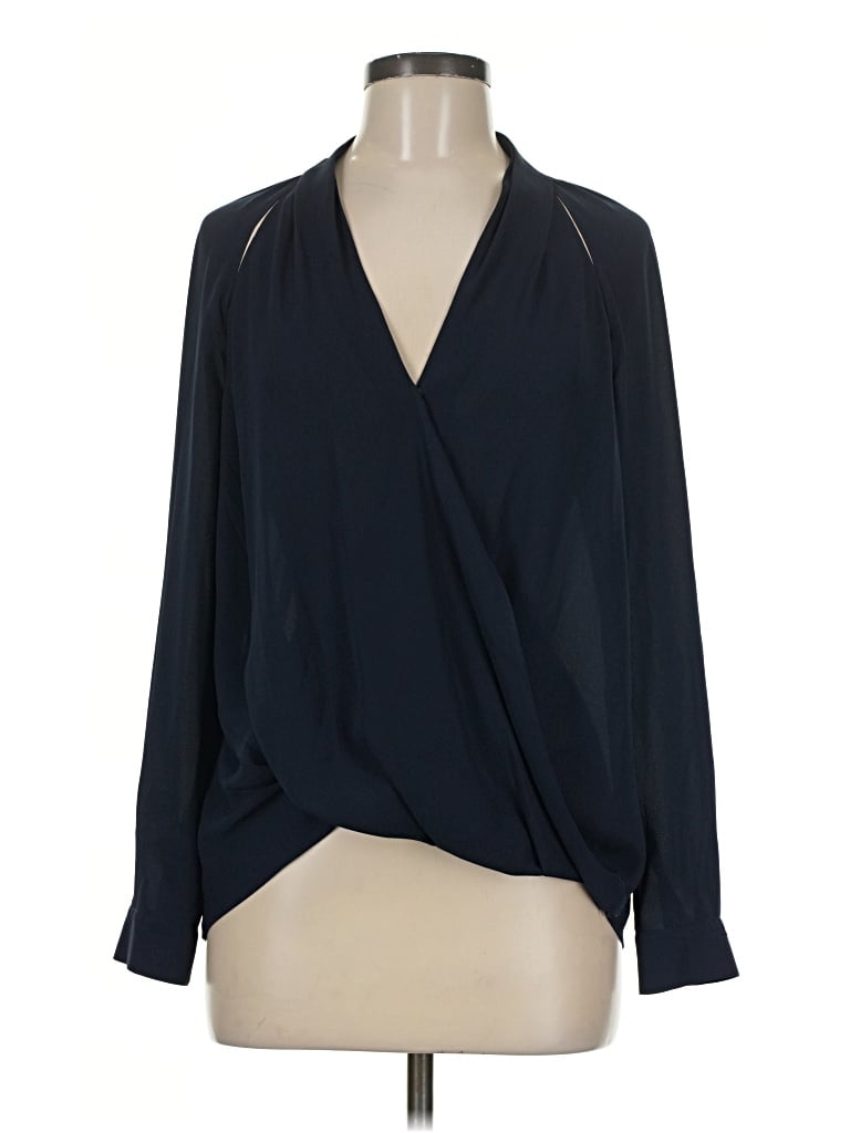 Pre-owned Trouve Long Sleeve Blouse In Blue