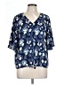 Apt. 9 100% Polyester Blue Short Sleeve Blouse Size L - photo 1