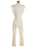 Express 100% Polyester Solid Ivory Jumpsuit Size S - photo 2