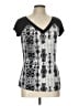 Bebe Silver Short Sleeve Top Size L - photo 1