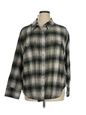 American Eagle Outfitters Long Sleeve Button-Down Shirt (view 1)