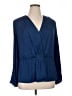 1.State 100% Polyester Blue Long Sleeve Blouse Size 1X - photo 1