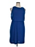 PREMISE Solid Blue Casual Dress Size XL - photo 1