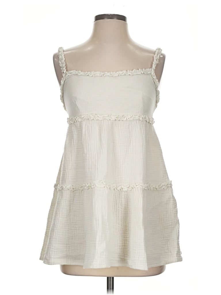 Pre-owned Crystal Doll Tank Top Ivory Strapless Neckline Tops