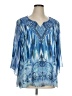 JM Collection 100% Polyester Blue 3/4 Sleeve Blouse Size XL - photo 1