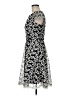 Jax 100% Polyester Graphic Black Cocktail Dress Size 6 - photo 5