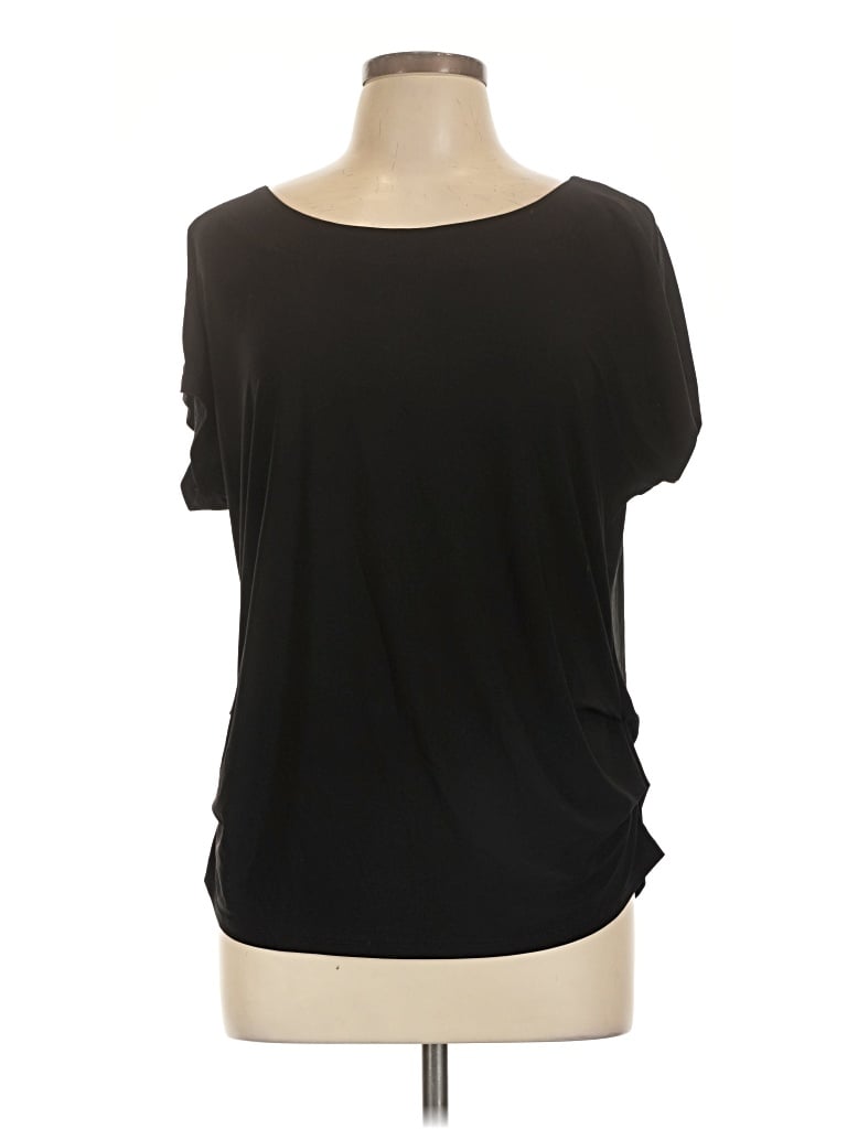 Pre-owned Luxology Short Sleeve Top Black Scoop Neck Tops