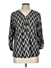 Unbranded Chevron-herringbone Silver 3/4 Sleeve Blouse Size L (estimated) - photo 1