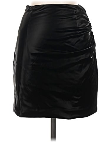 Lavender Brown Faux Leather Skirt (view 1)