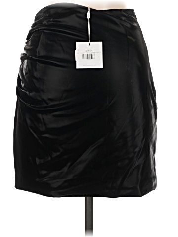 Lavender Brown Faux Leather Skirt (view 2)