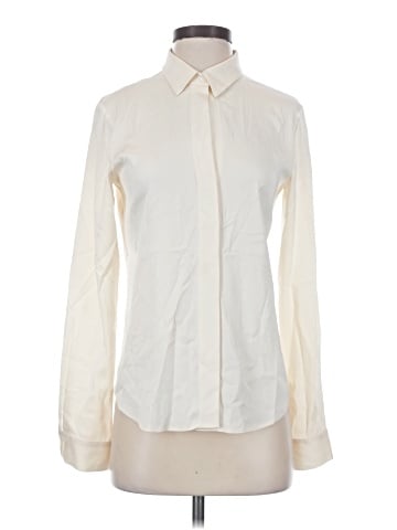 Theory Long Sleeve Silk Top (view 1)
