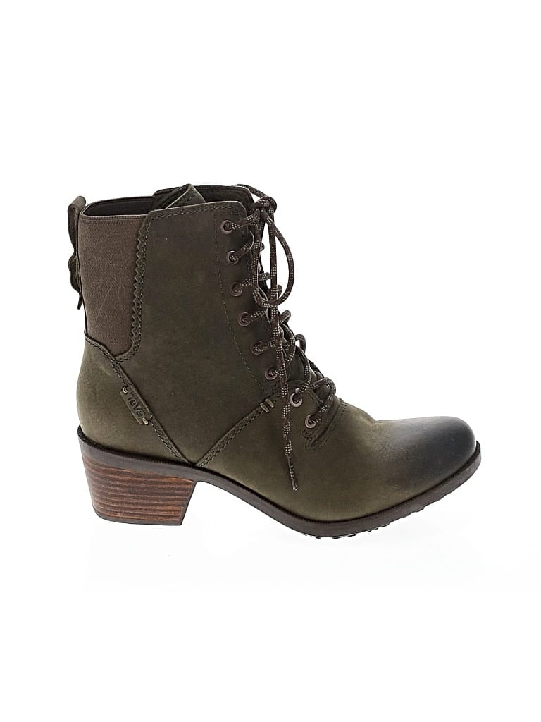 Pre-owned Teva Ankle Boots In Green