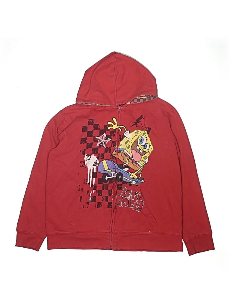 Pre-owned Nickelodeon Kids' Zip Up Hoodie In Red