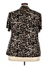 Style&Co 100% Polyester Animal Print Brown Short Sleeve Blouse Size 3X - photo 2