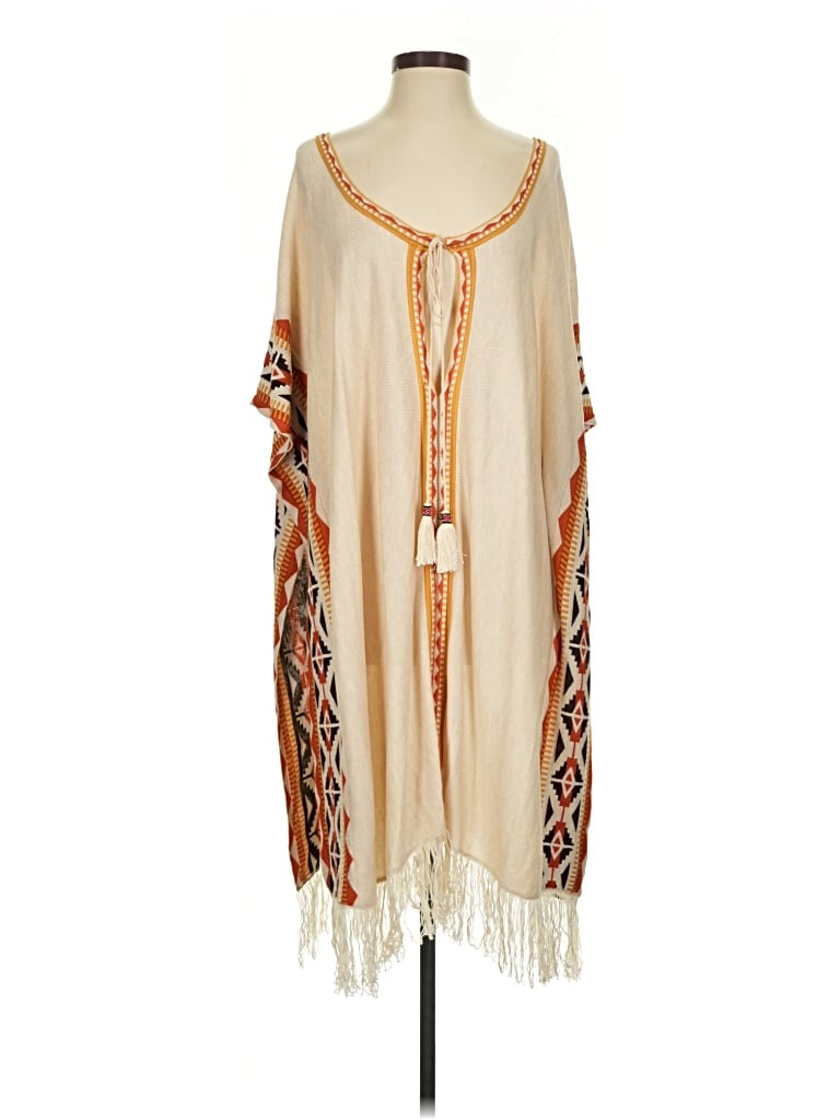 Pre-owned Assorted Brands Poncho In Tan