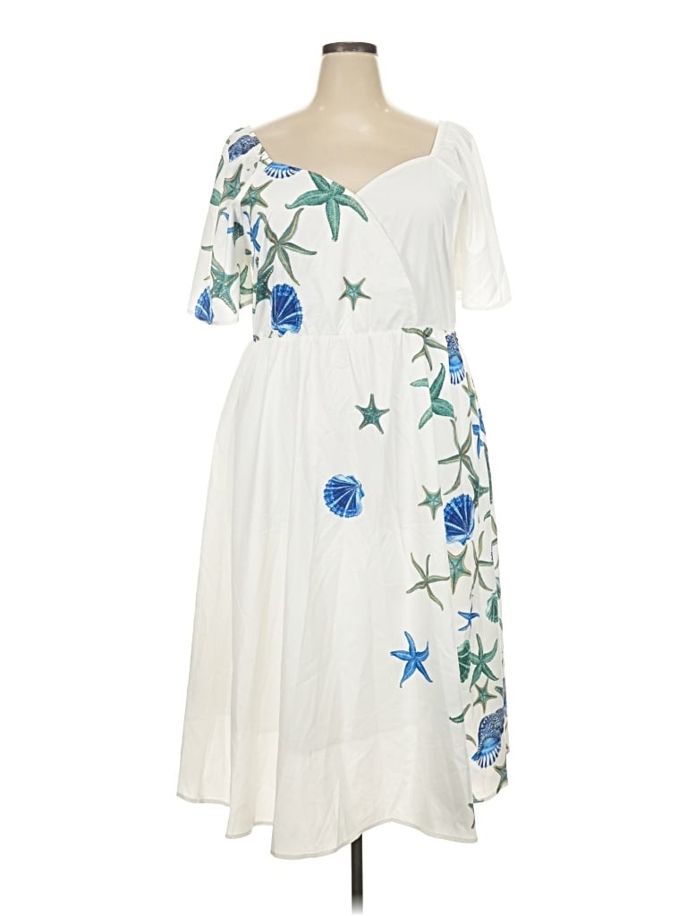 Pre-owned Bloomchic Casual Dress In White