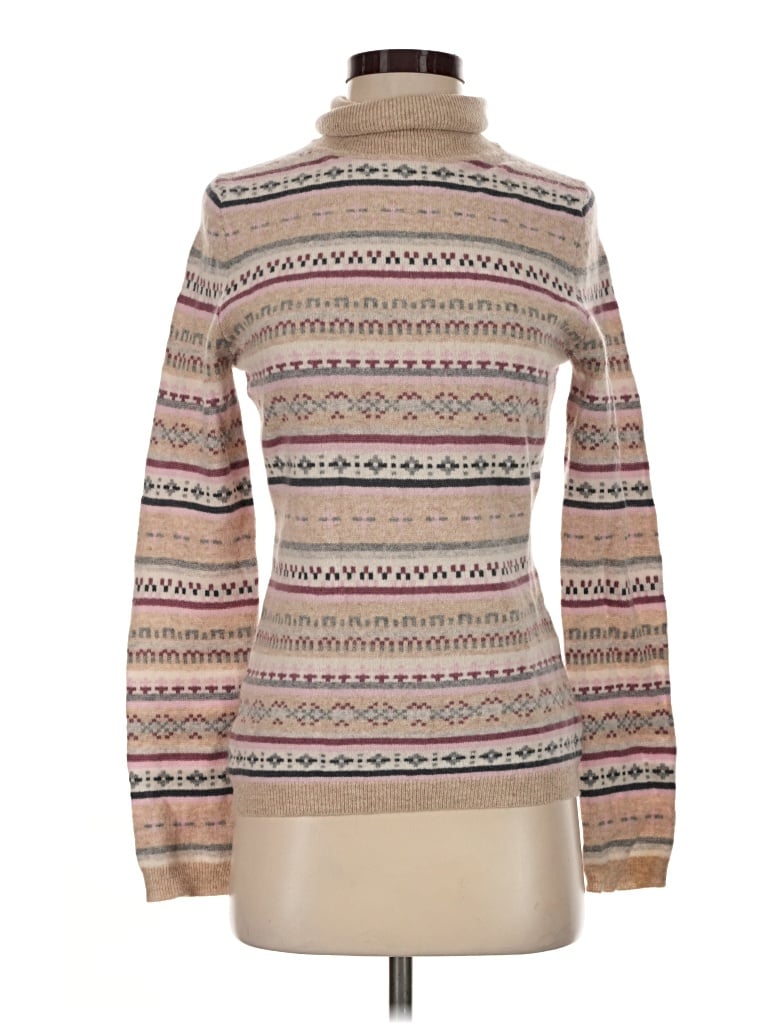 Pre-owned Garnet Hill Cashmere Pullover Sweater In Tan