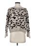 Hem & Thread Animal Print Gray Pullover Sweater Size S - photo 1