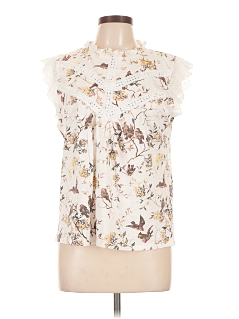 Pre-owned Oasis Sleeveless T-shirt In Ivory