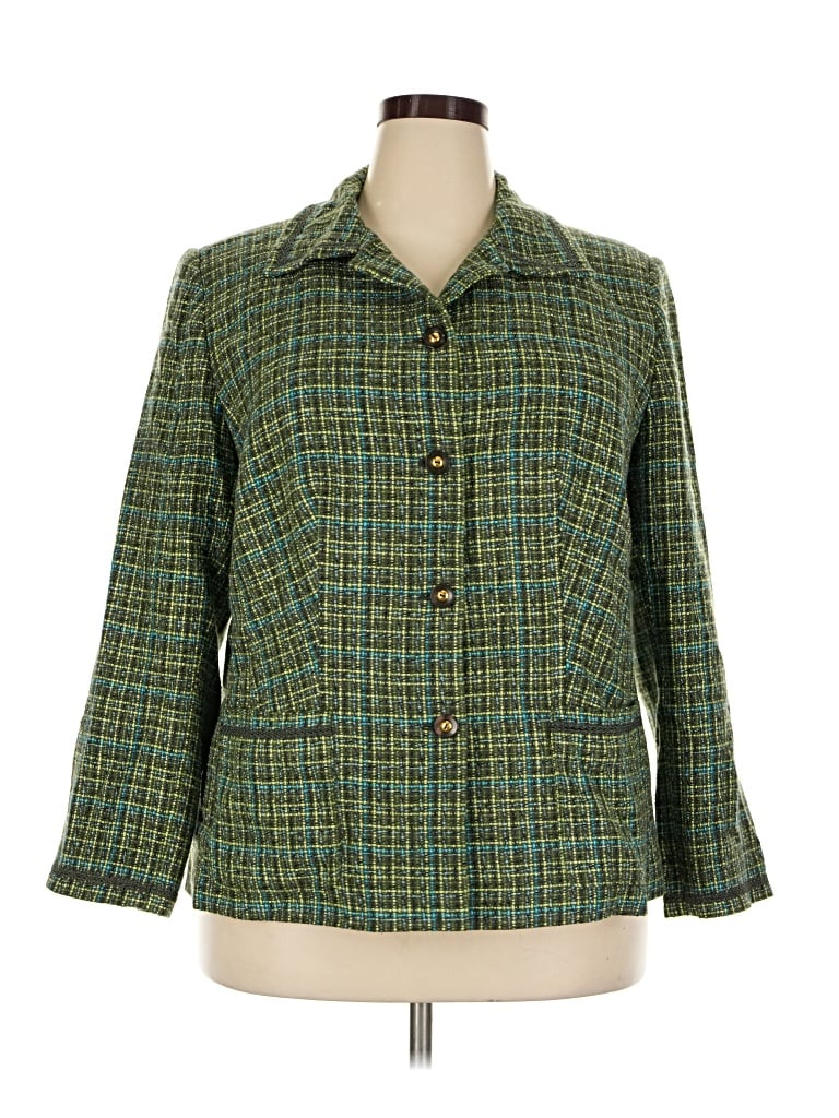 Pre-owned Jm Collection Blazer Jacket In Green