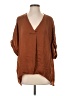 Glam 100% Polyester Brown 3/4 Sleeve Blouse Size S - photo 1
