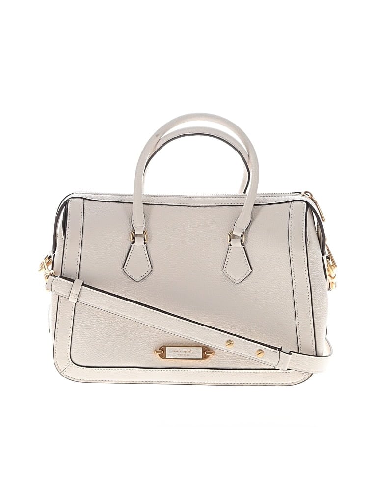 Pre-owned Kate Spade New York Leather Satchel In Gray