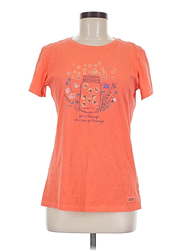 Pre-owned Life Is Good Short Sleeve T-shirt In Orange
