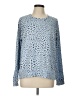 P.J. Salvage Animal Print Blue Pullover Sweater Size L - photo 1
