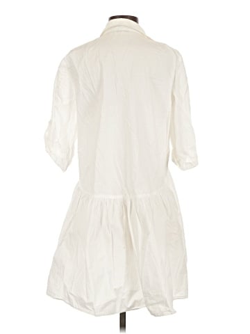 Madewell Button-Front Mini Shirtdress in Poplin (view 2)