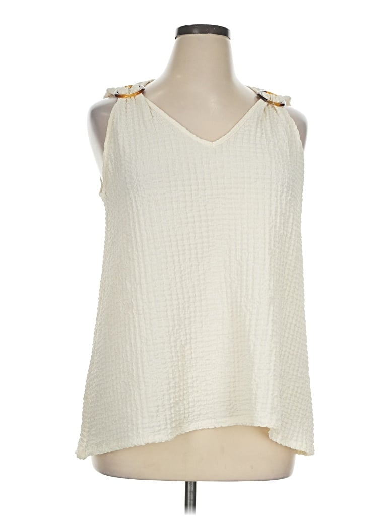 Pre-owned Coral Bay Sleeveless Blouse In Ivory